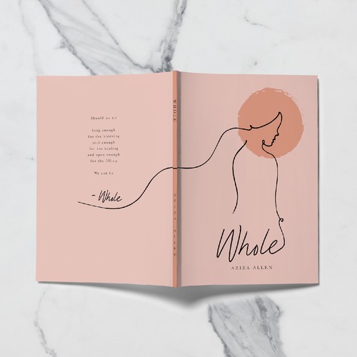 Feminine book cover with the title 'Whole'