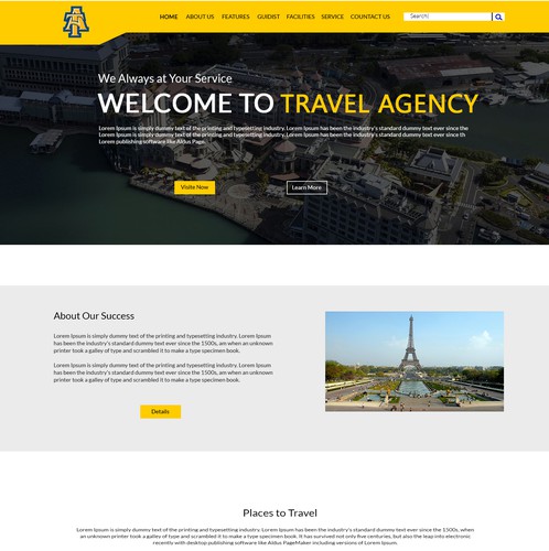 Branding website with the title 'Travel Agency '