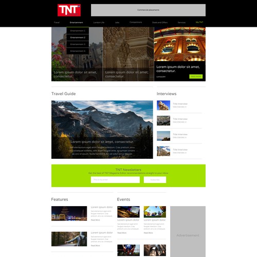 Magazine website with the title 'TNT Magazine'