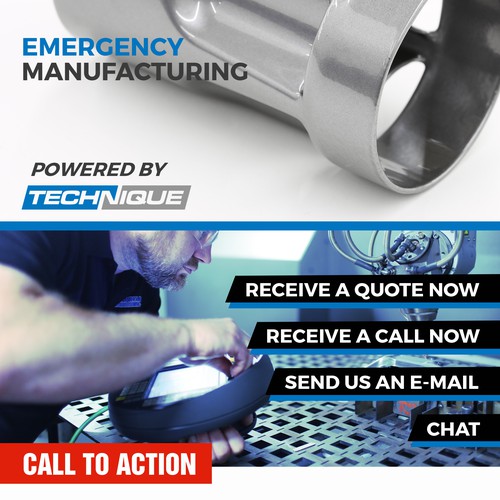 Industrial design website with the title &#39;Emergency manufacturing - website design&#39;