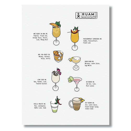 Thai design with the title 'Signature Cocktail List'