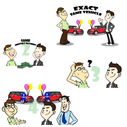 Cartoon character illustration with the title 'Cartoon character for slideshow'