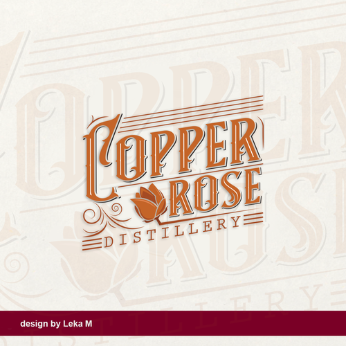 Distillery logo with the title 'Copper rose distilery'