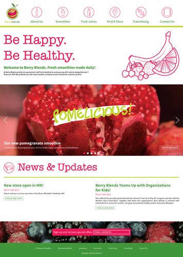 Icon website with the title 'Smoothie Franchise Homepage'