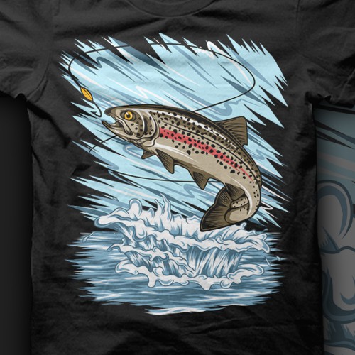 Trout Fishing Graphic Design T Shirt Makes A Great Father's Day