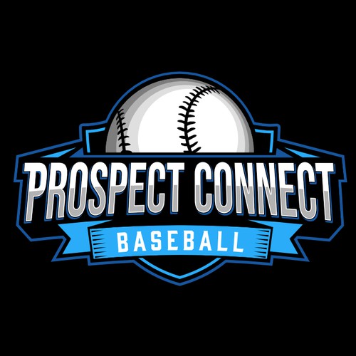 Baseball logo with the title 'Logo Design for Prospect Connect BaseBall'