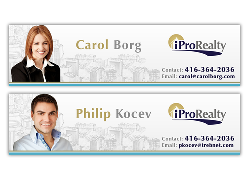 Print ad design with the title 'Web Page Banner for iPro Realty (Realtors: Carol Borg & Philip Kocev)'
