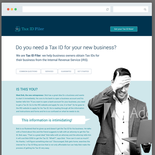 One page design with the title 'Web Information Design'
