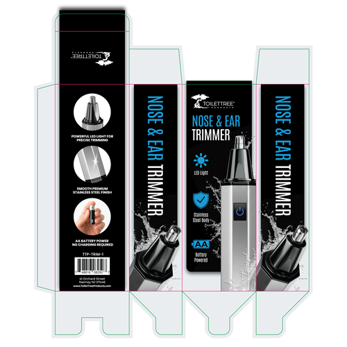 Health packaging with the title 'Packaging for a nose and ear trimmer'