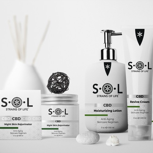 Cream packaging with the title 'S.O.L Packaging and Label design'