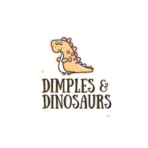 Dinosaur design with the title 'Dimples & Dinosaurs'