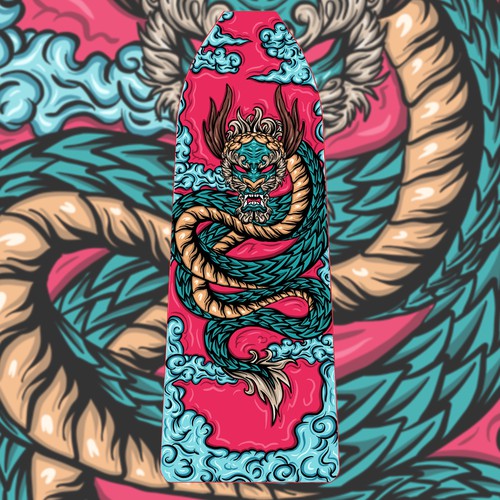 Board design with the title 'Dragon'