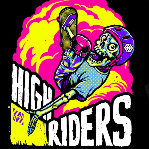 Neon t-shirt with the title 'Skate or Die'