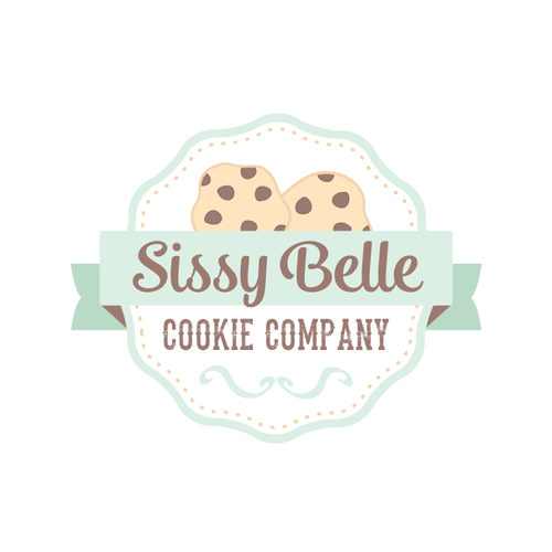Ribbon design with the title 'Cookie Company Logo Design'