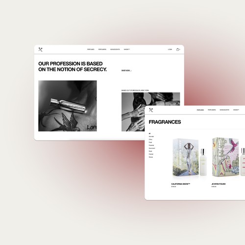 Perfume design with the title 'A Perfumer E-Commerce Website for WWDIS'