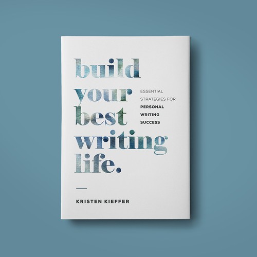 Typography book cover with the title 'Book cover contest winning design'