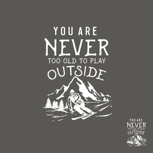 Tree t-shirt with the title 'Skiing design illustration for t-shirt'