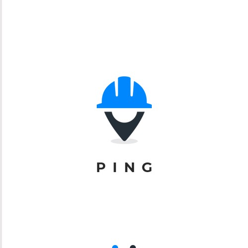 Pin logo with the title 'Logo design for "PING"'