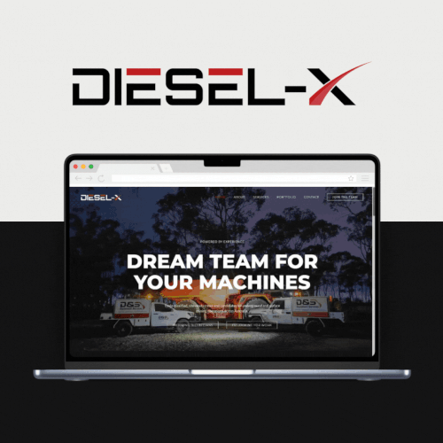 Design with the title 'Diesel-X Website'
