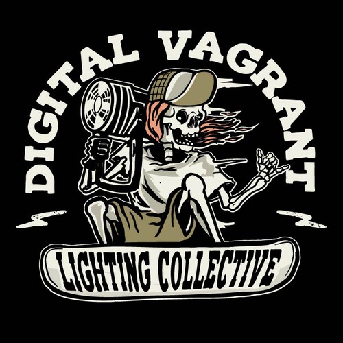Skeleton logo with the title 'Digital Vagrant Lighting Collective'