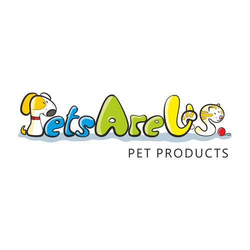 Pet shop logo with the title 'Pets Are Us'