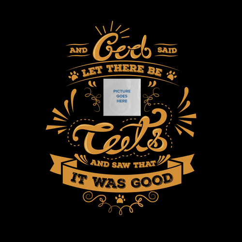 Cat t-shirt with the title 'cats typography'