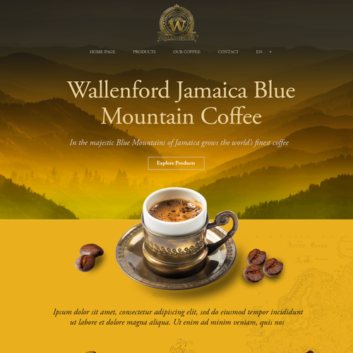 Coffee website with the title 'Elegant & Premium Website Design for Coffee Company'
