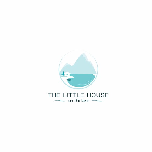 Pond logo with the title ' the little house on the lake'