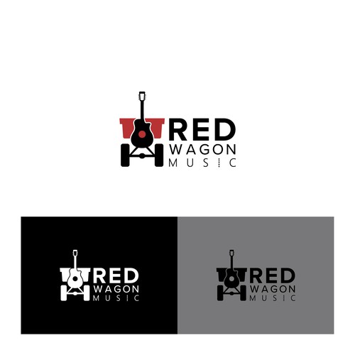 Wagon logo with the title 'A concept logo for Red Wagon Music'