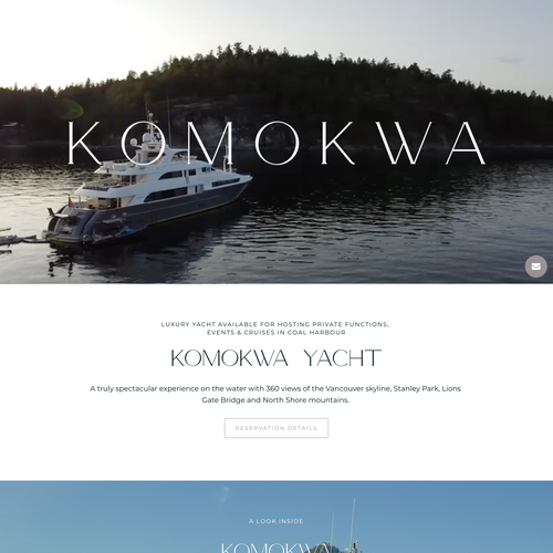 Photography website with the title 'Komokwa'