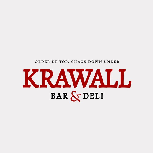Delicatessen design with the title 'Krawall Bar & Deli Logo Design'