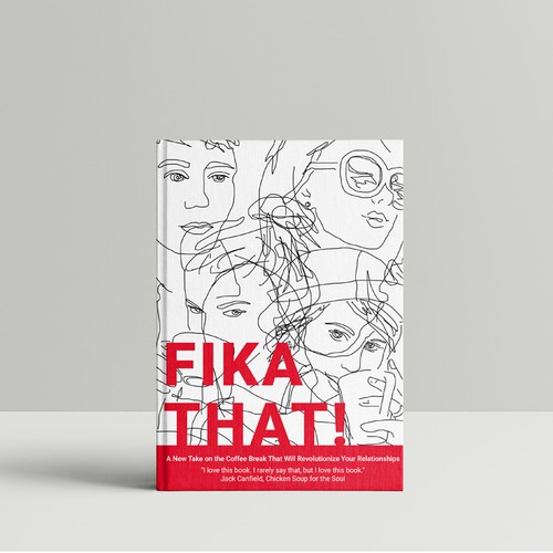 Drawing book cover with the title 'Book cover: Fika that!'