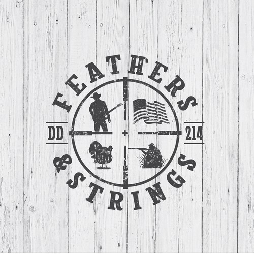 Country music logo with the title 'A logo design for the event that includes the turkey hunt with country music artists and Veterans.'