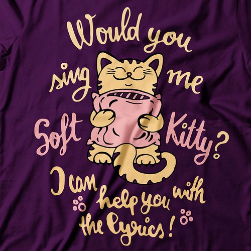 Cat t-shirt with the title 'cute and purrrrfect tee'