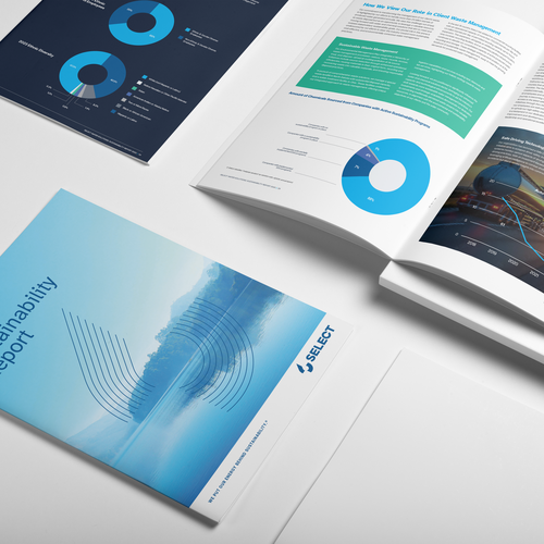 Sustainable design with the title 'Sustainability Annual Report brochure design'