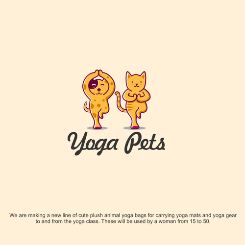 Cub logo with the title 'yoga pets'