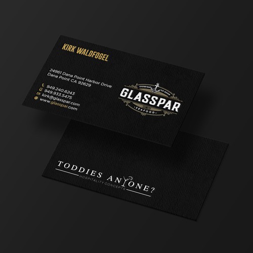 Name card design with the title 'Business card design for Glasspar'
