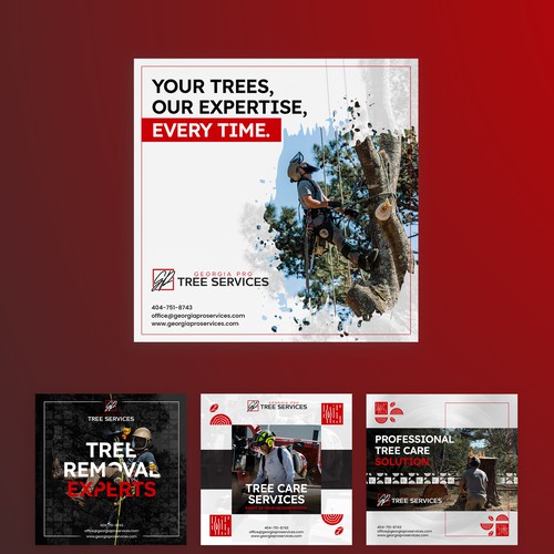 Instagram ad design with the title 'Tree Cutting Service'