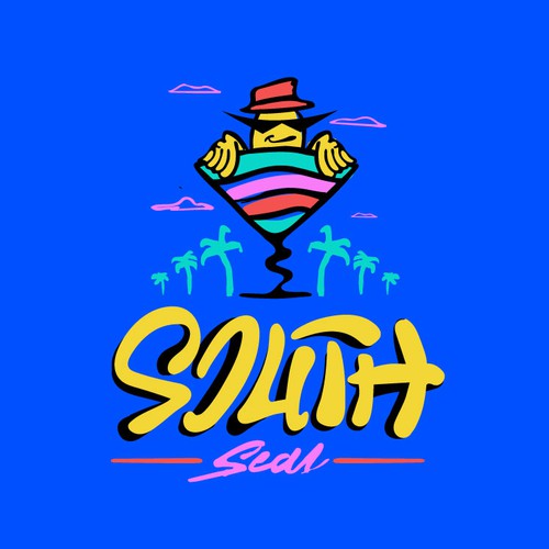 South logo with the title 'South Seas Tiki & Golf Lounge'
