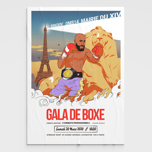 Paris design with the title 'Poster for Boxing Event in Paris'
