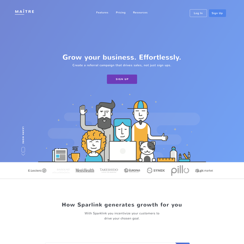 Fun website with the title 'Referral campaigns app website'