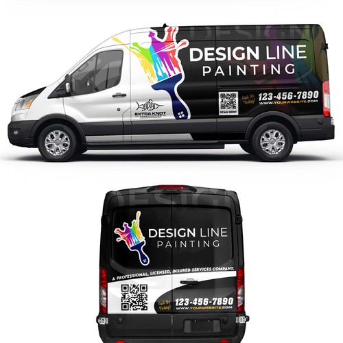 Vehicle graphic design with the title 'design line'