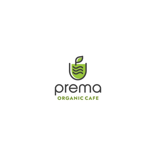 Smoothie logo with the title 'Prema Organic Cafe'