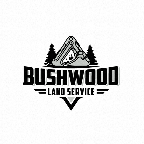 Excavator logo with the title 'Bushwood'