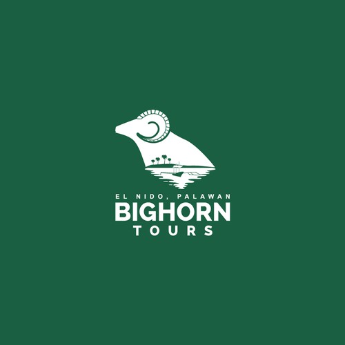 Sheep logo with the title 'Winning logo concept for Big Horn Tours'