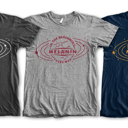 Space t-shirt with the title 'Melanin T-Shirt Logo'