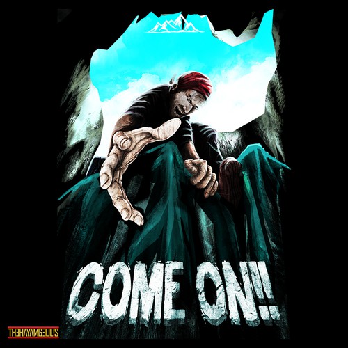 Activity design with the title 'Emotional T-Shirt backprint for passionate climbers and boulderers'