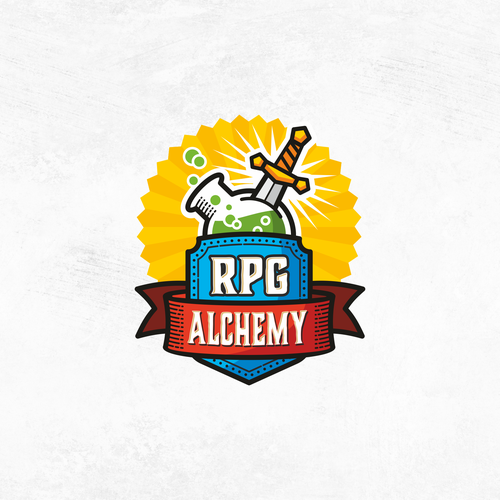 Flask design with the title 'logo for Tabletop Roleplaying Blog - RPG Alchemy'