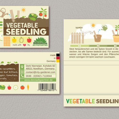 Garden design with the title 'Packaging for gardening product'