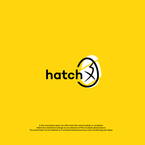 Egg logo with the title 'Hatch X logo Design'